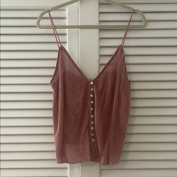 Free People Pink Velvet Striped Women's Top - Picture 1 of 3